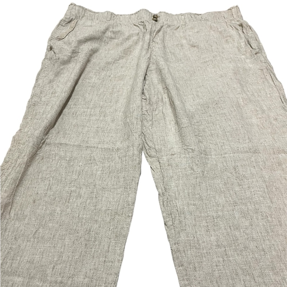 Briggs Women’s Pull On High Rise Wide Leg Beige Pants